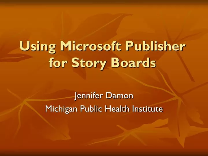 using microsoft publisher for story boards n.