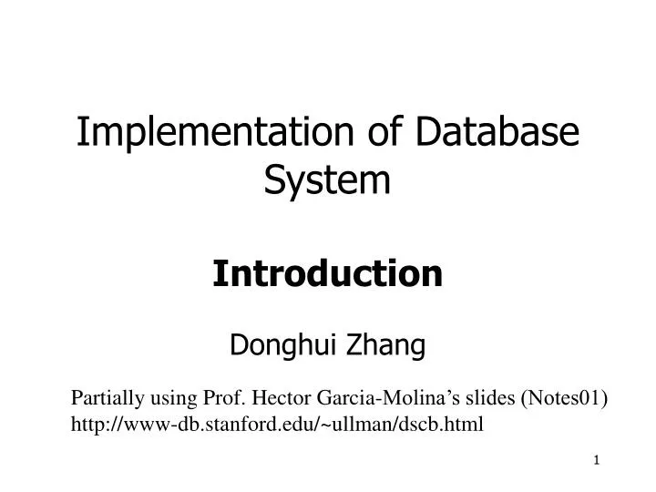 implementation of database system introduction n.