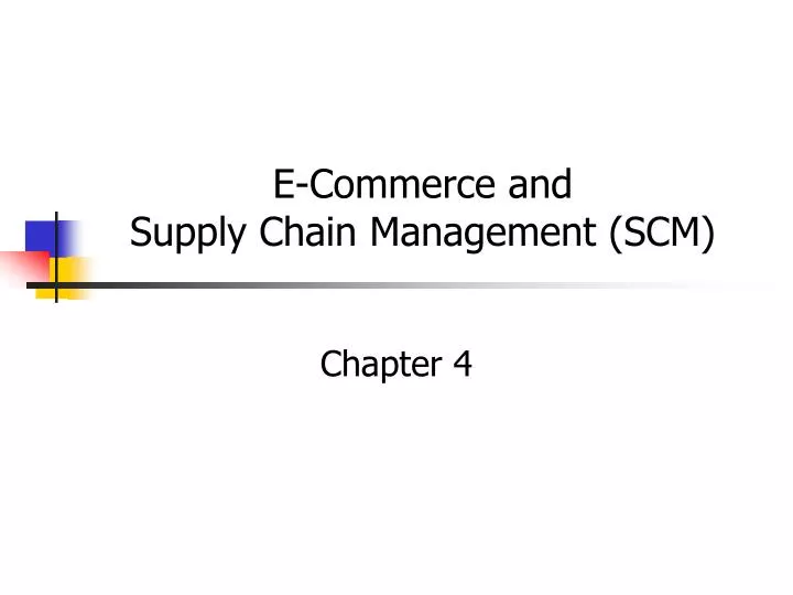 e commerce and supply chain management scm n.