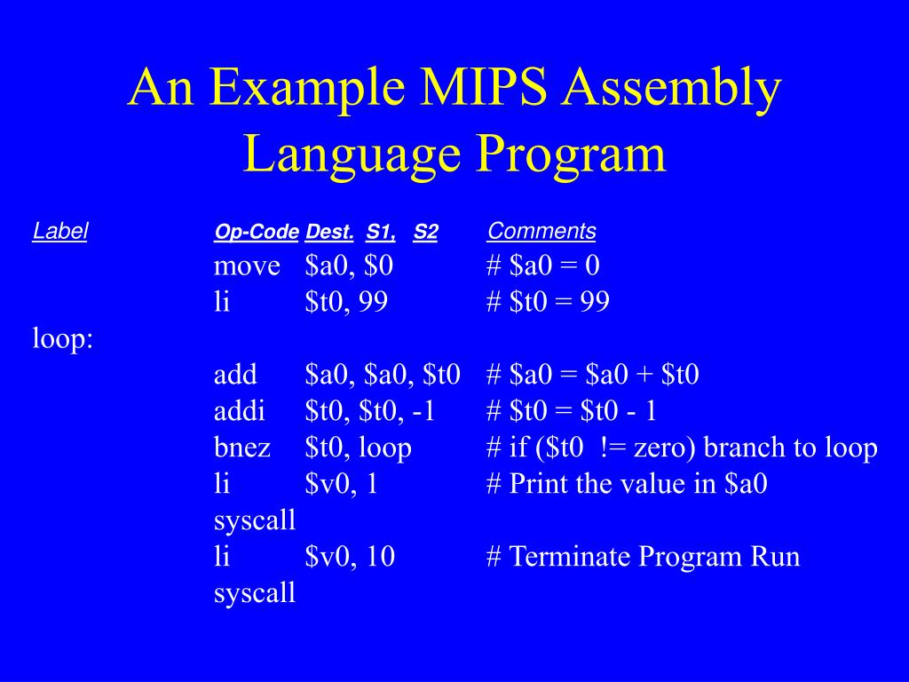 PPT - MIPS Assembly Language Programming PowerPoint Presentation, free  download - ID:471953