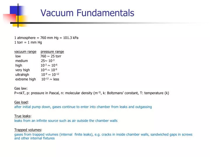 vacuum fundamentals n.
