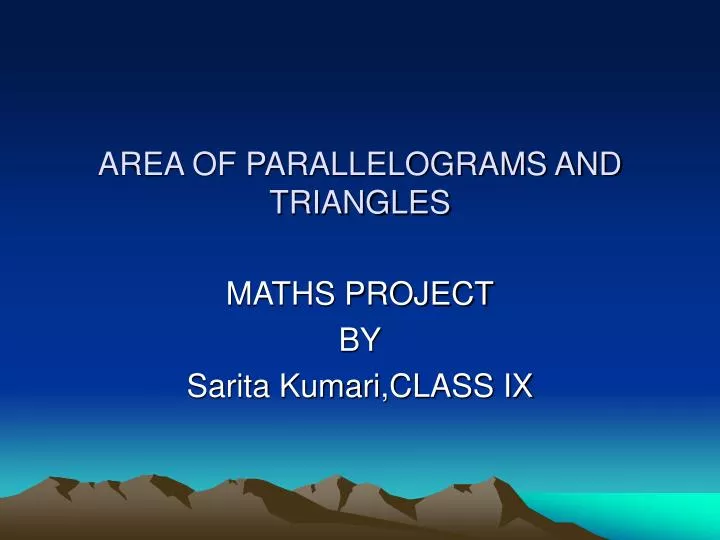 area of parallelograms and triangles n.