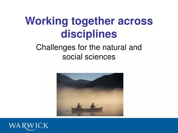 working together across disciplines n.