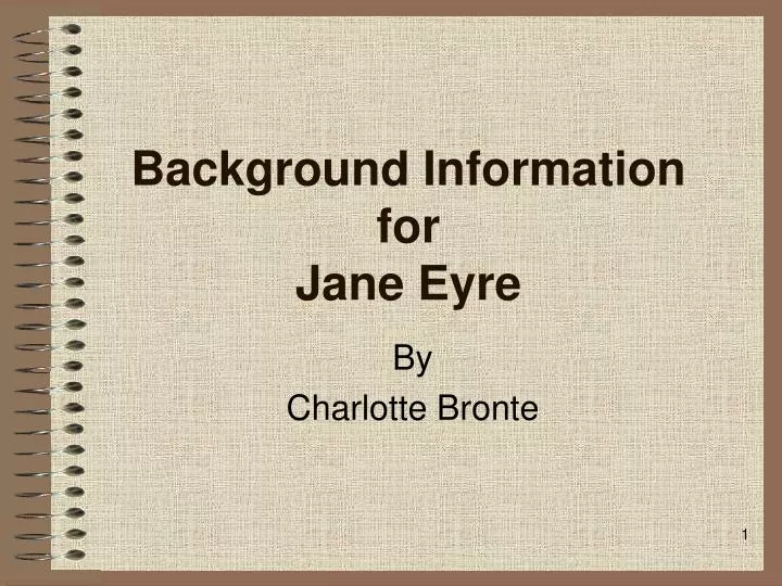 background information for jane eyre n.