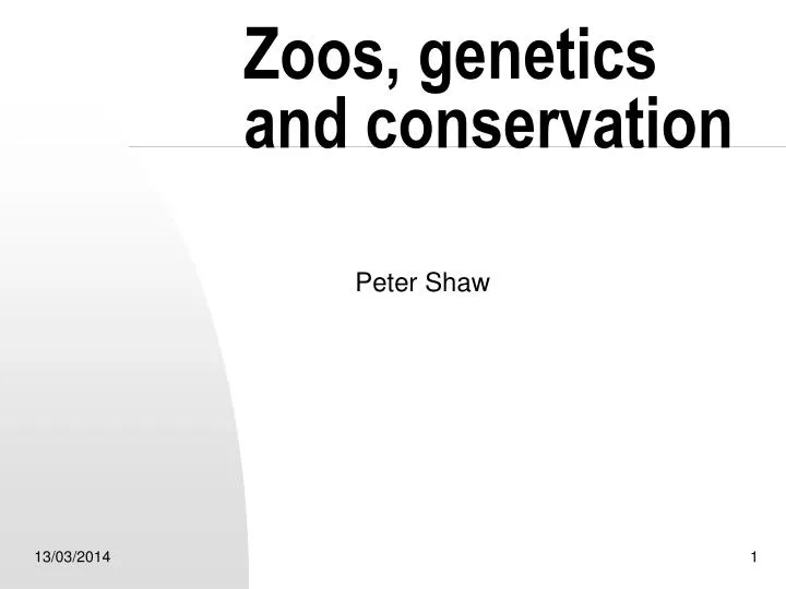 zoos genetics and conservation n.