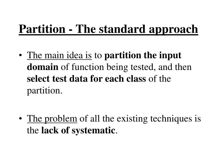 PPT The CategoryPartition Method for Specifying and Generating