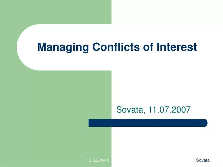 managing conflicts of interest n.