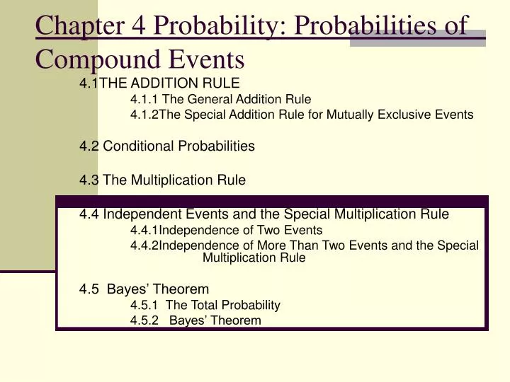 chapter 4 probability probabilities of compound events n.