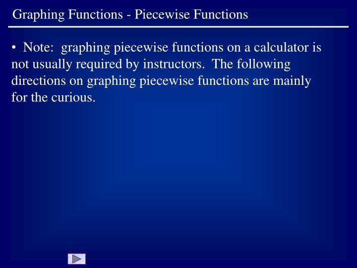 graphing a piecewise function calculator