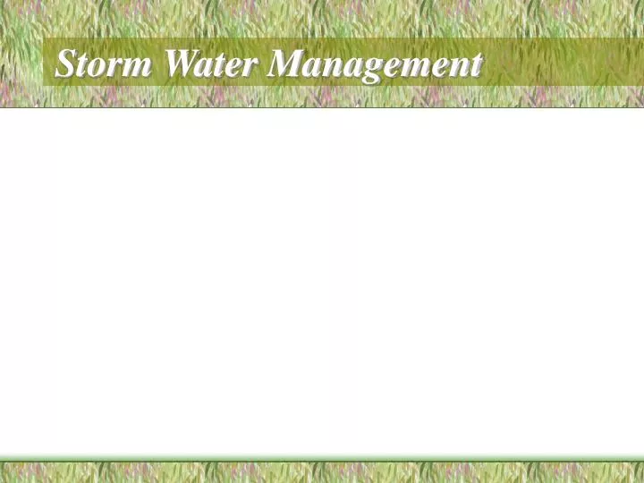 storm water management n.