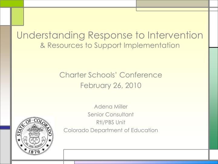 understanding response to intervention resources to support implementation n.