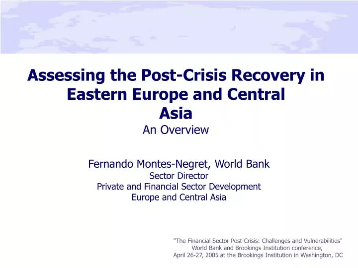 assessing the post crisis recovery in eastern europe and central asia an overview n.