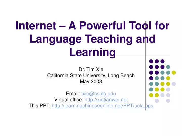 internet a powerful tool for language teaching and learning n.