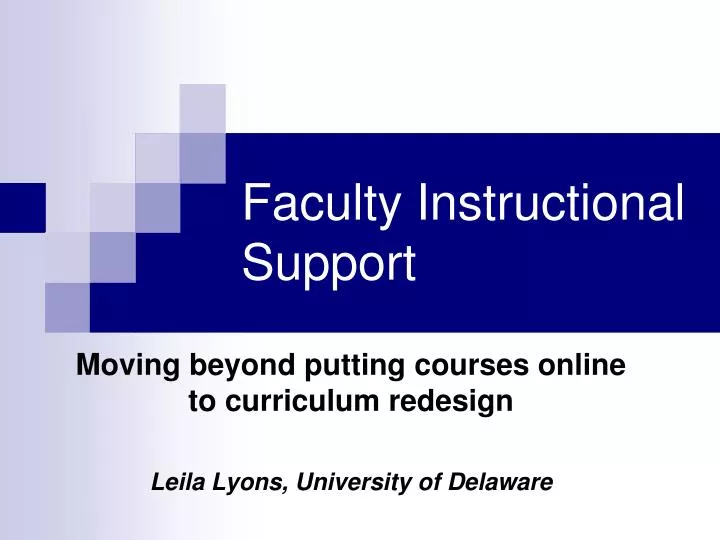 faculty instructional support n.