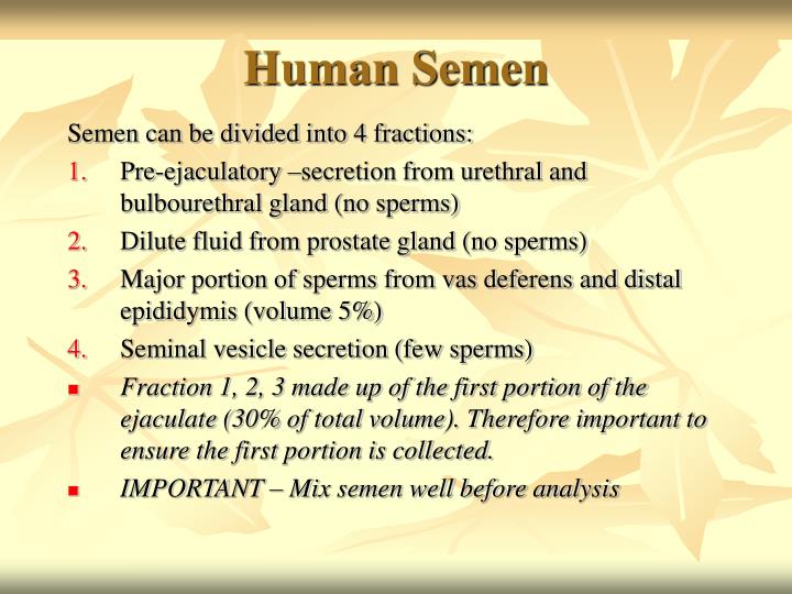 semen human sperm analysis collect preparation fractions sample cup ppt powerpoint presentation divided sperms slideserve