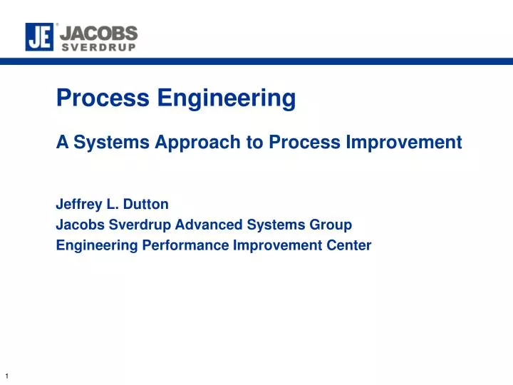 process engineering a systems approach to process improvement n.