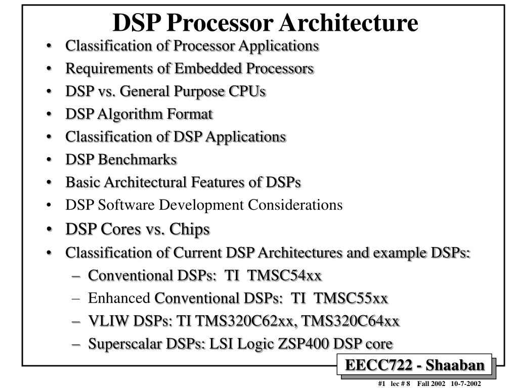 PPT - DSP Processor Architecture PowerPoint Presentation, free download -  ID:477325