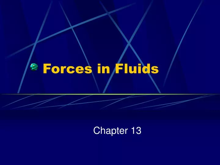 forces in fluids n.