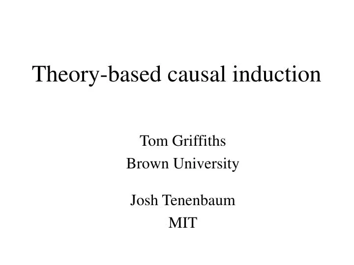 theory based causal induction n.