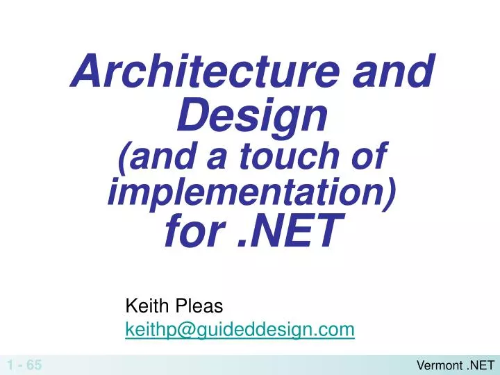 architecture and design and a touch of implementation for net n.