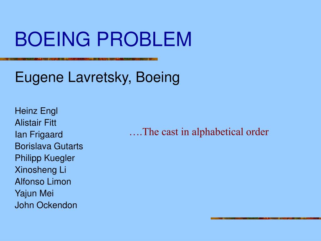 PPT - BOEING PROBLEM PowerPoint Presentation, free download - ID:477869
