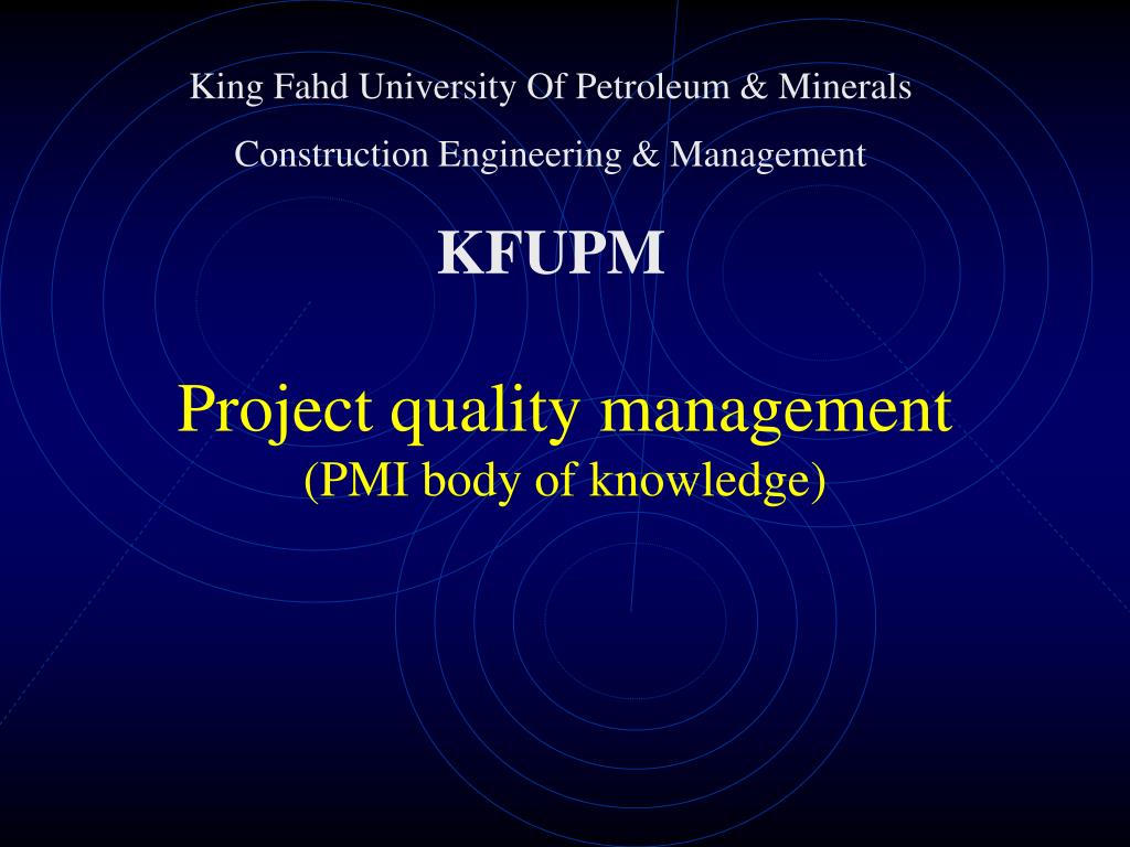 PPT - Project quality management (PMI body of knowledge) PowerPoint  Presentation - ID:478266
