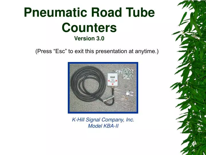 PPT Pneumatic Road Tube Counters Version 3.0 PowerPoint Presentation