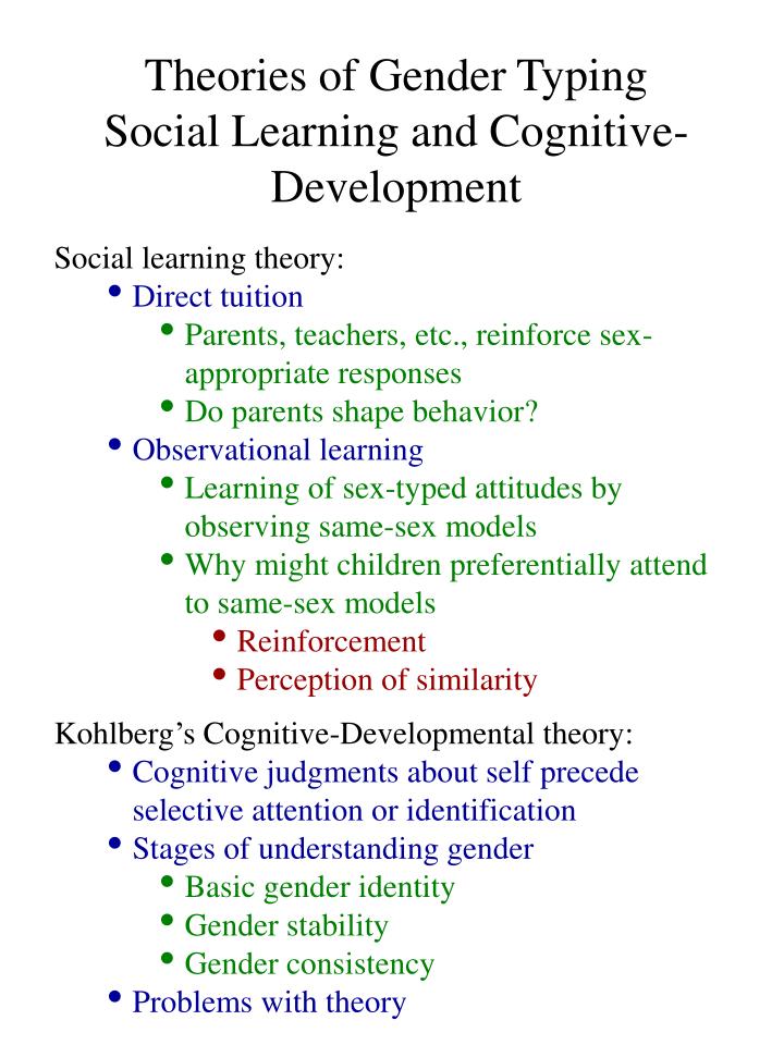 Social Learning Theory And Cognitive Developmental Theory