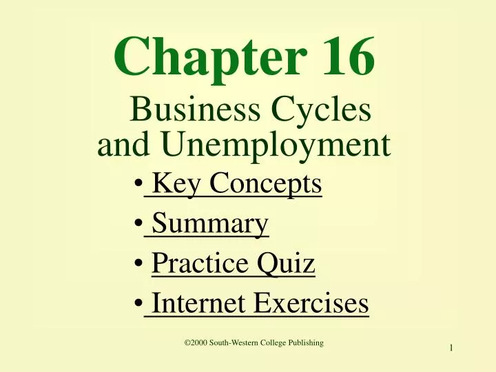 chapter 16 business cycles and unemployment n.