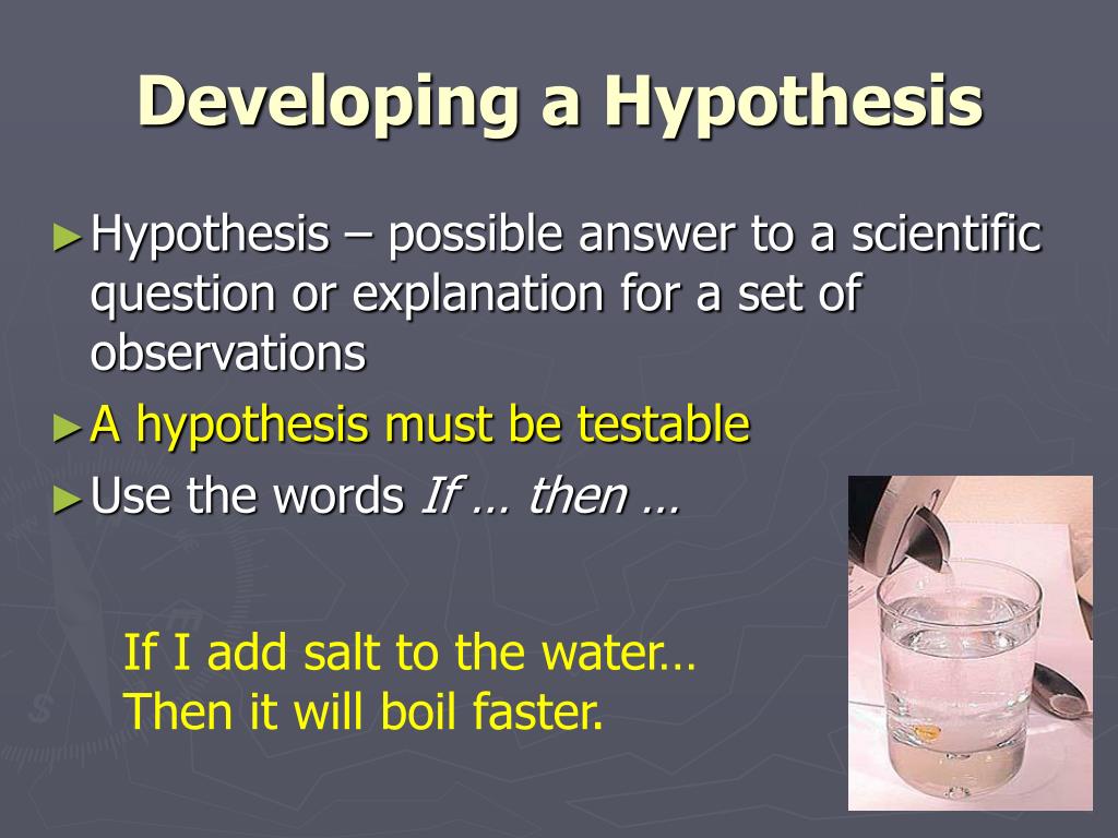physical science hypothesis examples