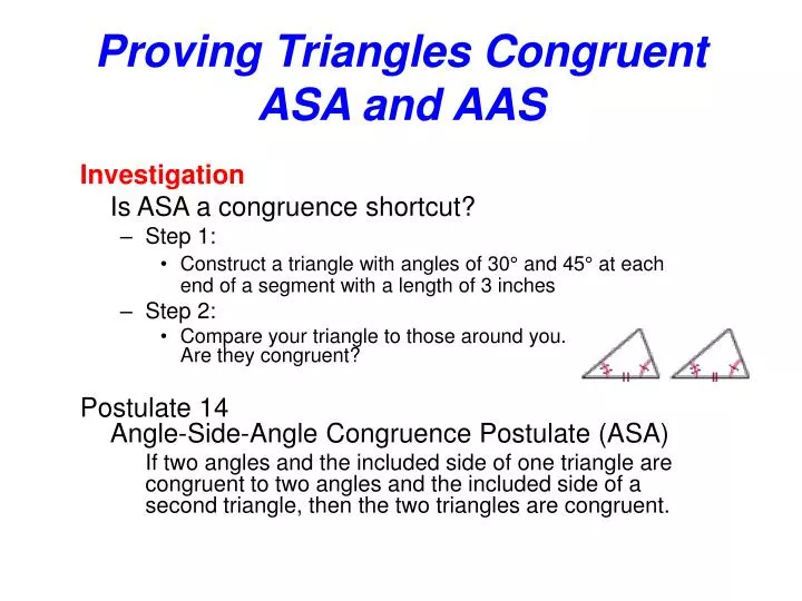 What Is The Difference Between Asa And Aas PPT - Proving Triangles Congruent ASA and AAS PowerPoint Presentation