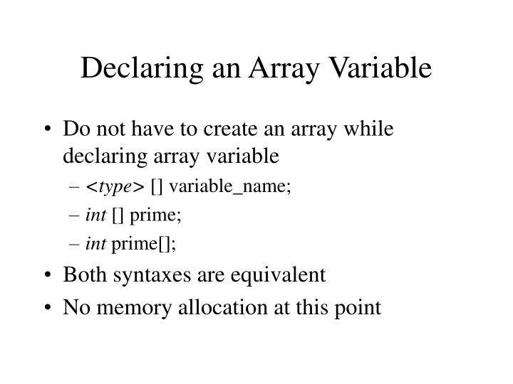 PPT - Arrays in JAVA PowerPoint Presentation - ID:482028