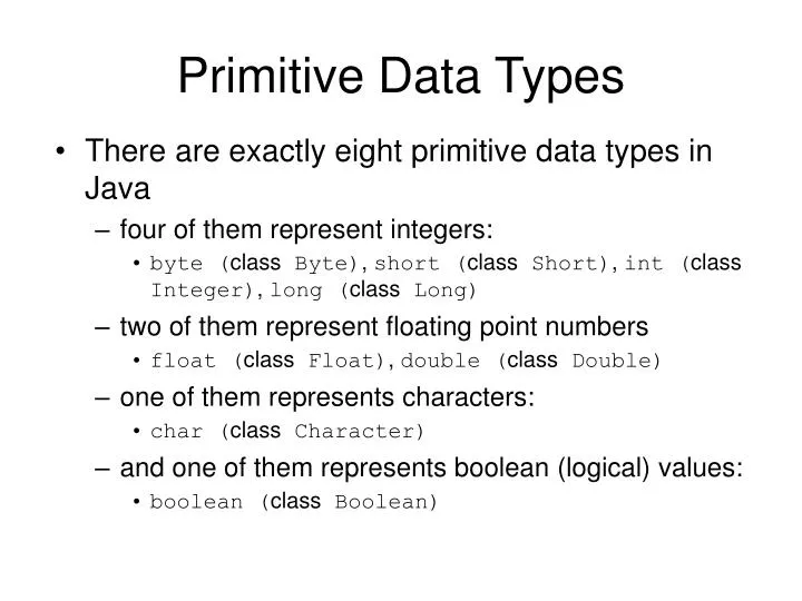PPT - Primitive Data Types PowerPoint Presentation, free download - ID ...