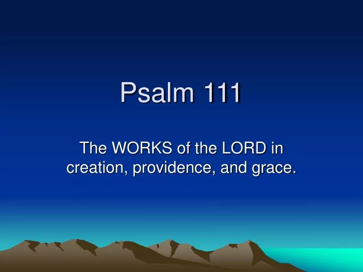 psalm 111 n.