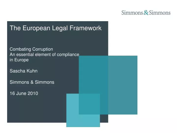 PPT - The European Legal Framework PowerPoint Presentation, Free ...