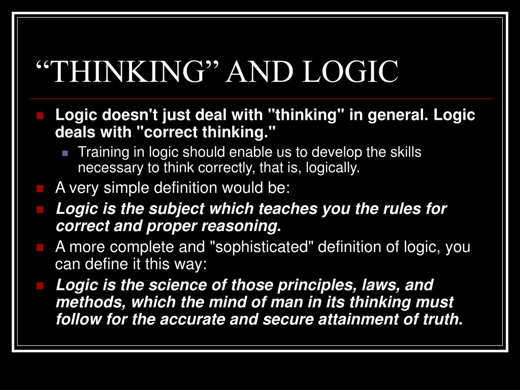 is critical thinking part of logic