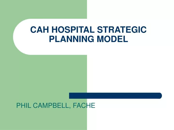 what is strategic planning for hospitals today