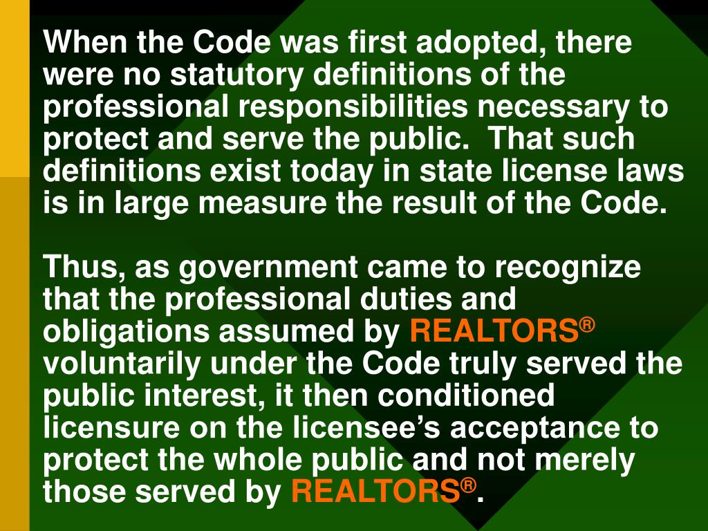 PPT Code of Ethics and Standards of Practice of the National