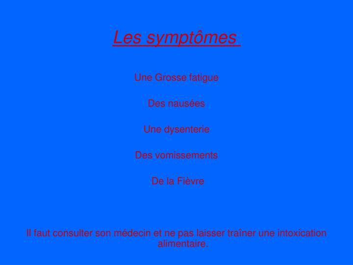 PPT - L'intoxication alimentaire PowerPoint Presentation, free download -  ID:482664