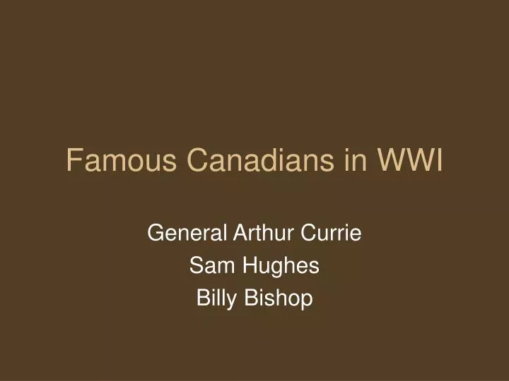 famous canadians in wwi n.