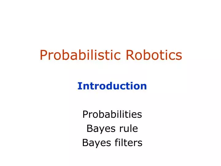 probabilistic robotics n.