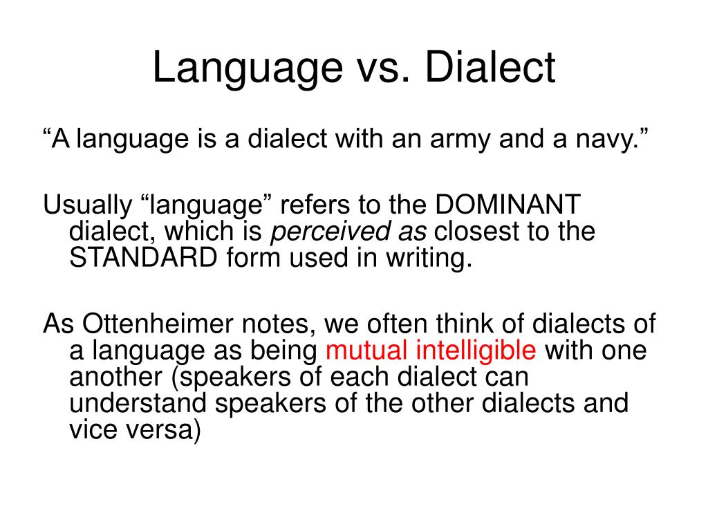what is the difference between dialect and language essay