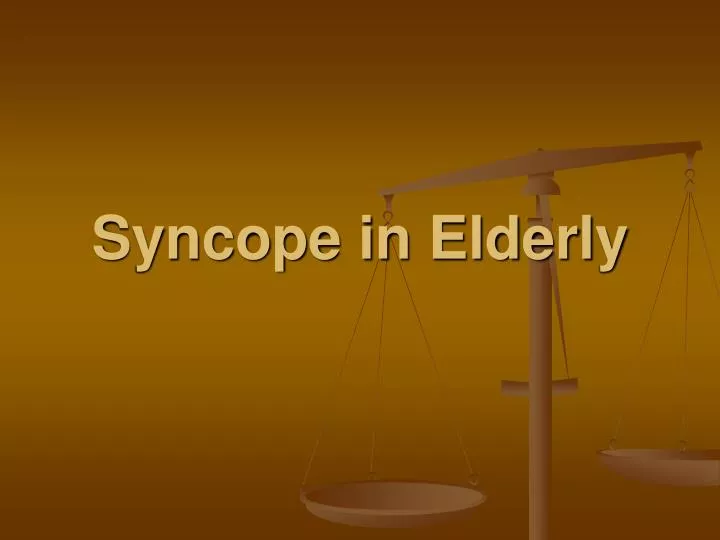 syncope in elderly n.