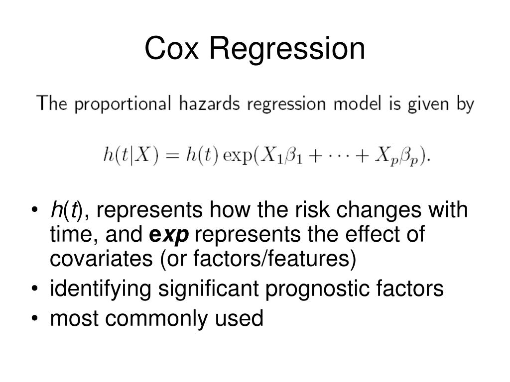 Ppt The Cox Proportional Hazards Model Cox Regression Model