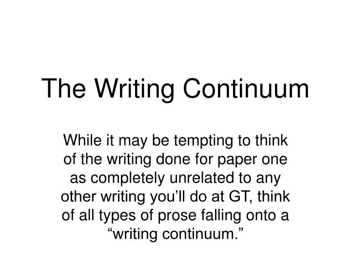 the writing continuum n.