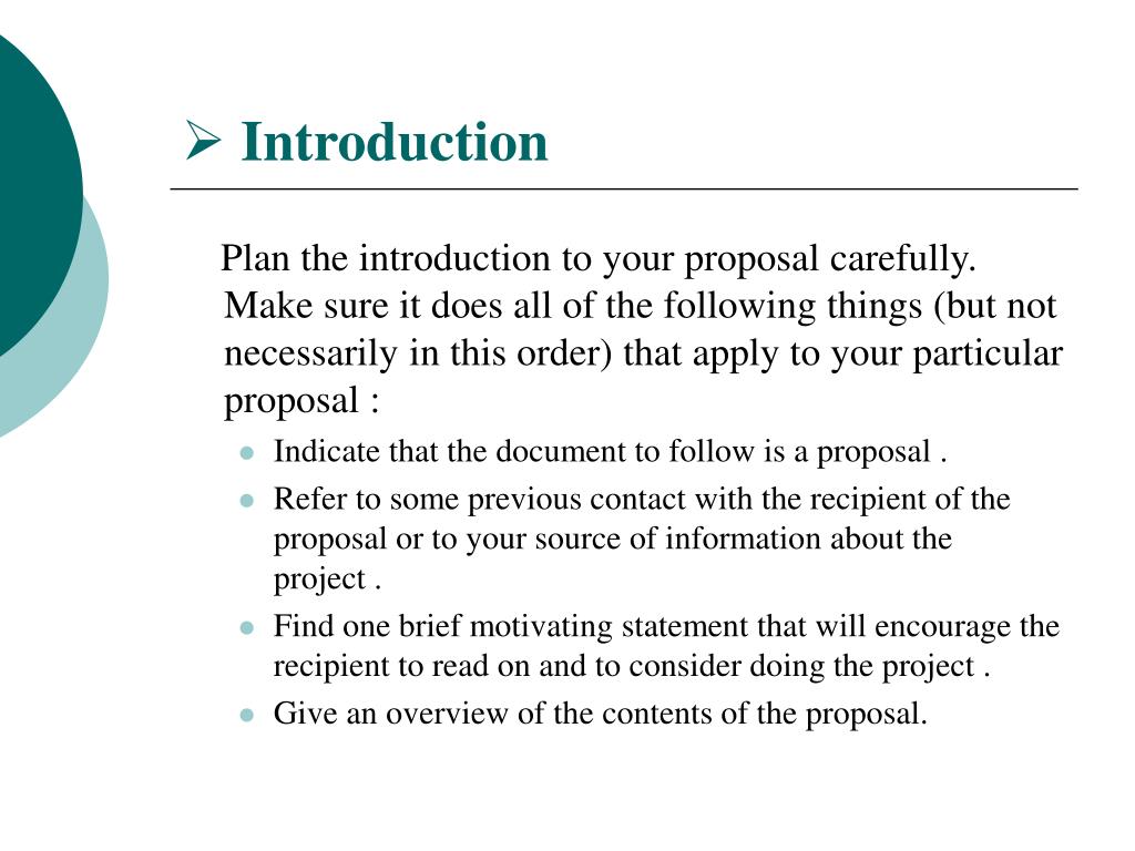 proposal presentation introduction