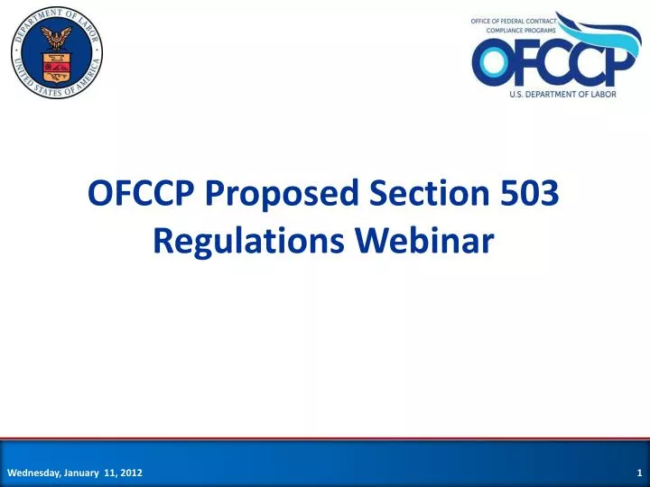 Ppt ofccp proposed section 503 regulations webinar powerpoint