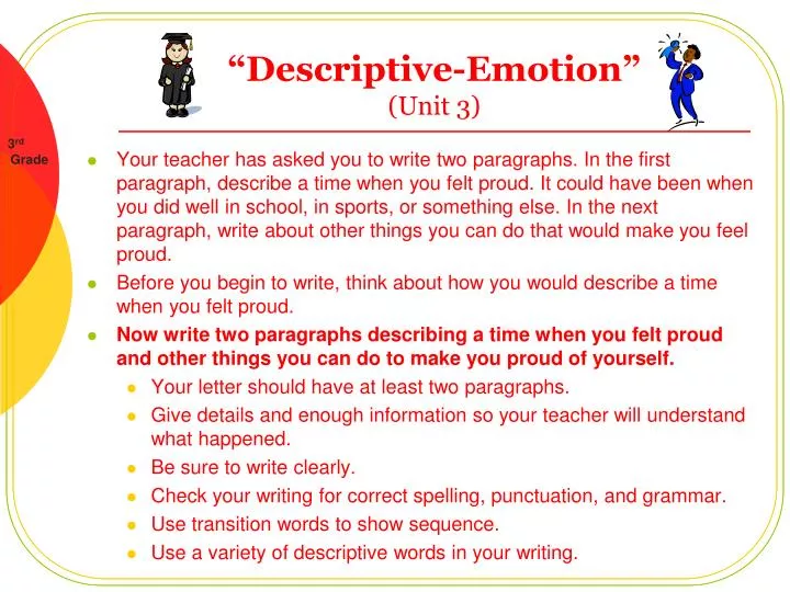 PPT Descriptive Emotion Unit 3 PowerPoint Presentation Free 