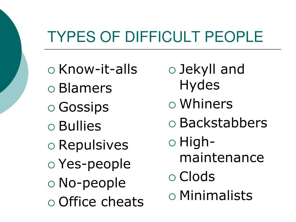Characteristics Of A Difficult Person PPT - Chapter 11 PowerPoint Presentation, free download - ID:484668
