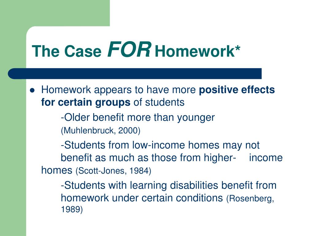 the case for quality homework